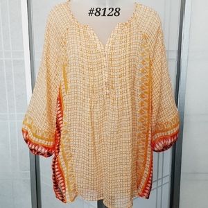 💟💖Madison orange print light top *XL